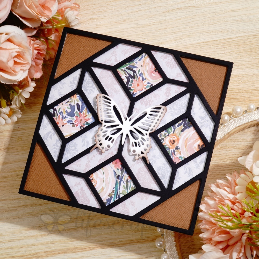 Lifescraft Butterfly Rhombus Background Metal Cutting Dies