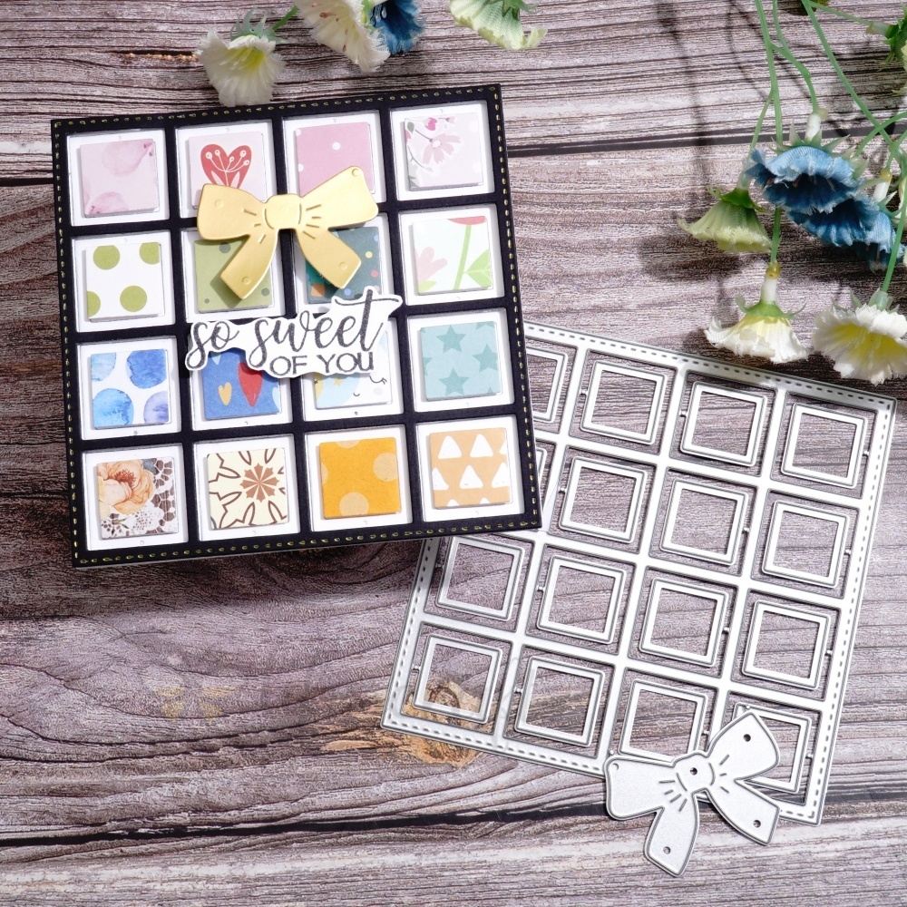 LifescraftTwelve Small Squares Background Board Metal Cutting Dies