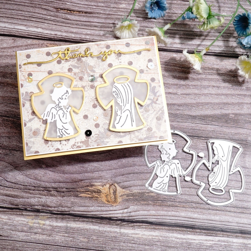 Lifescraft Angel Boy and Girl Praying Metal Cutting Dies