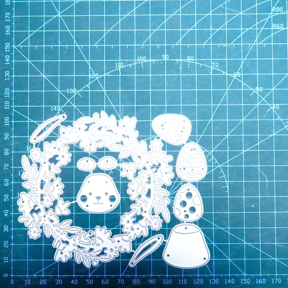 Lifescraft Happy Rabbit Flower Circle Metal Cutting Dies