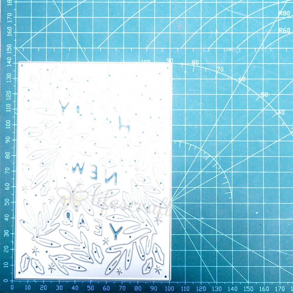 Lifescraft Happy New Year Leaves Metal Cutting Dies