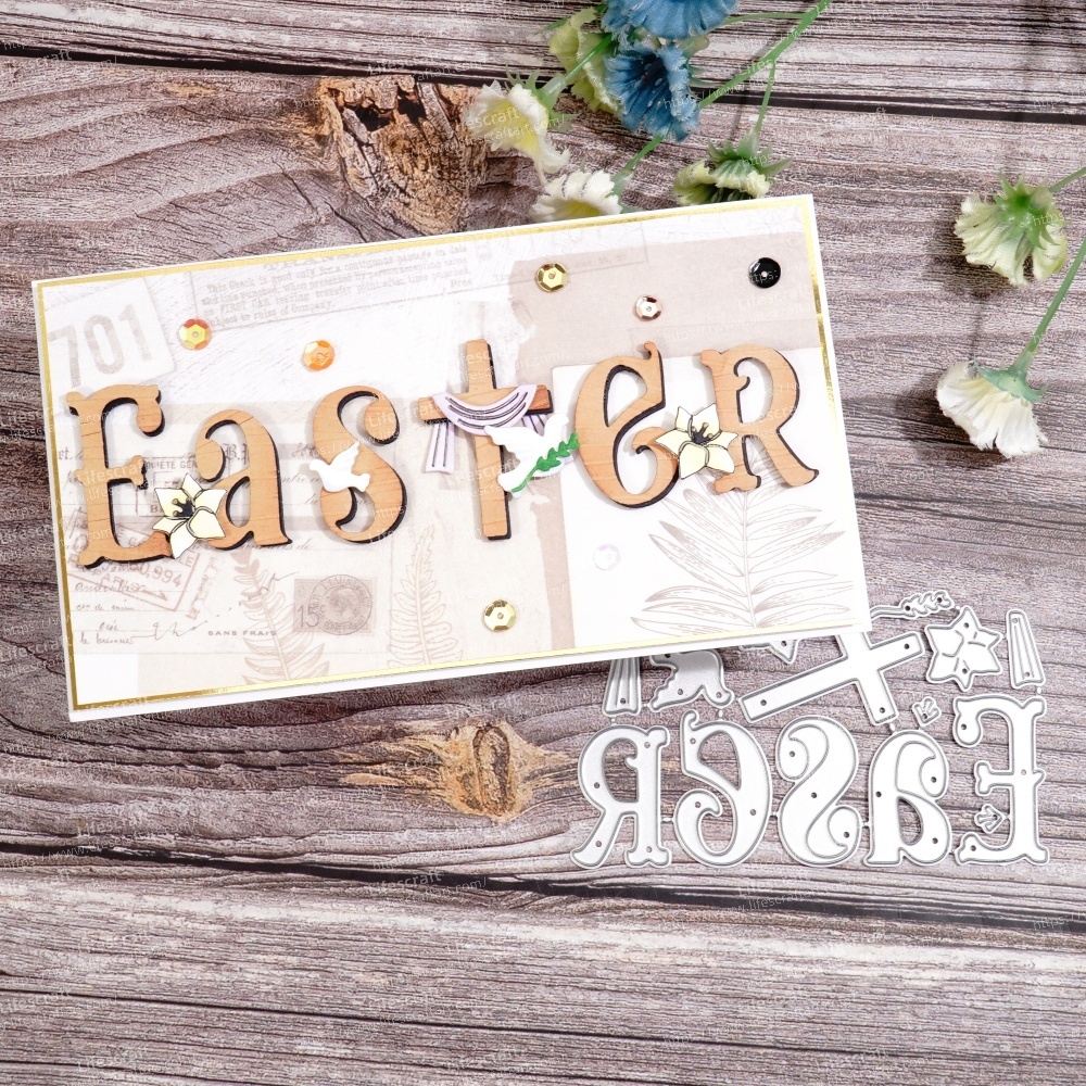 Lifescraft Easter Word Cross Metal Cutting Dies