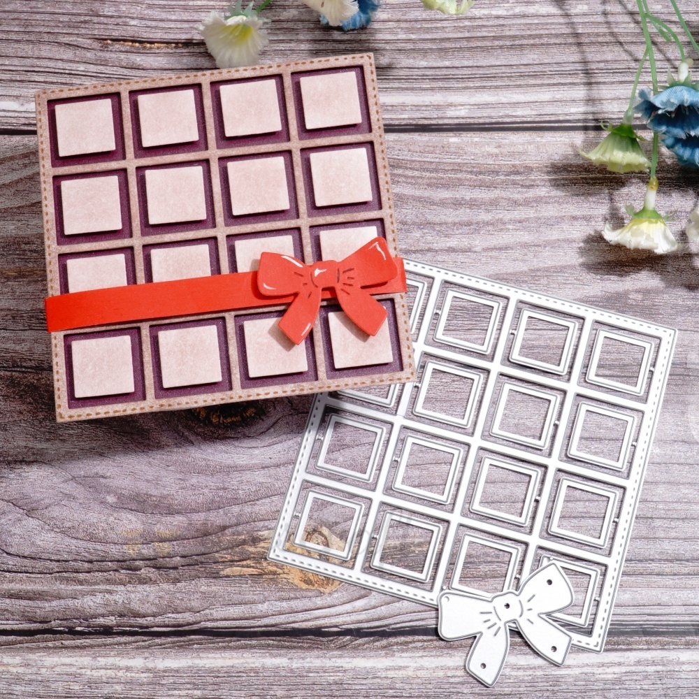 LifescraftTwelve Small Squares Background Board Metal Cutting Dies