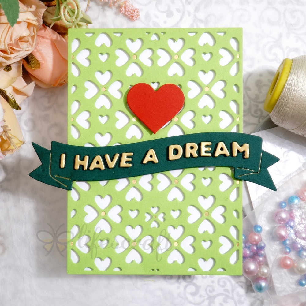 Lifescraft Small Heart Hollow Background Board Metal Cutting Dies