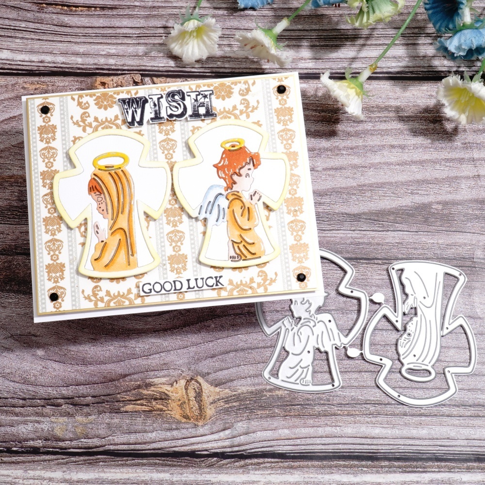 Lifescraft Angel Boy and Girl Praying Metal Cutting Dies