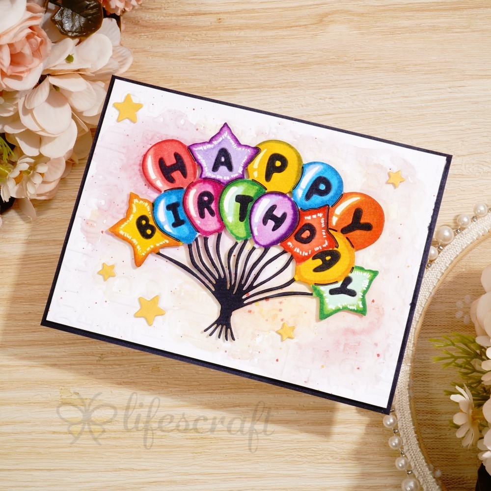 Lifescraft Happy Birthday Balloons Metal Cutting Dies