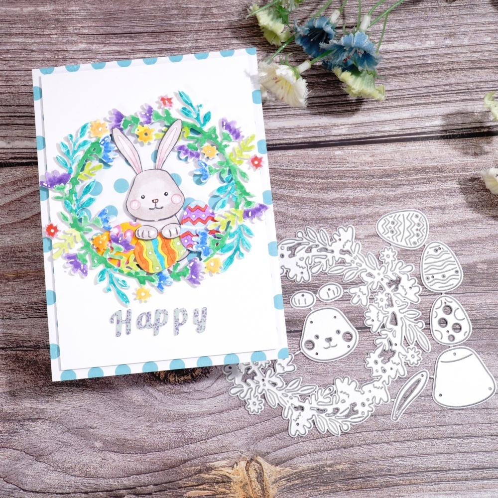 Lifescraft Happy Rabbit Flower Circle Metal Cutting Dies
