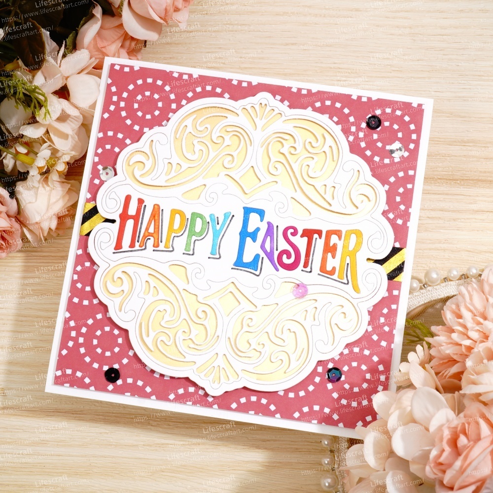 Lifescraft Hollow Happy Easter Border Metal Cutting Dies