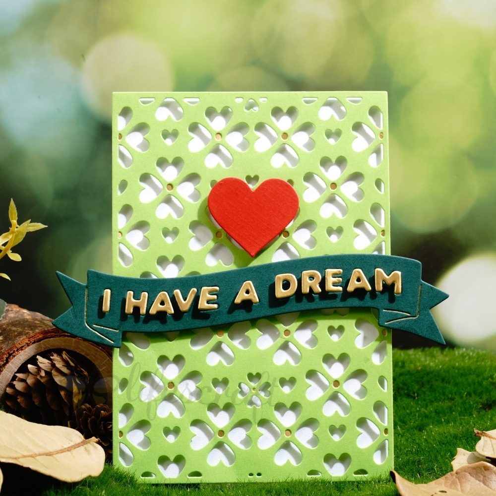 Lifescraft Small Heart Hollow Background Board Metal Cutting Dies