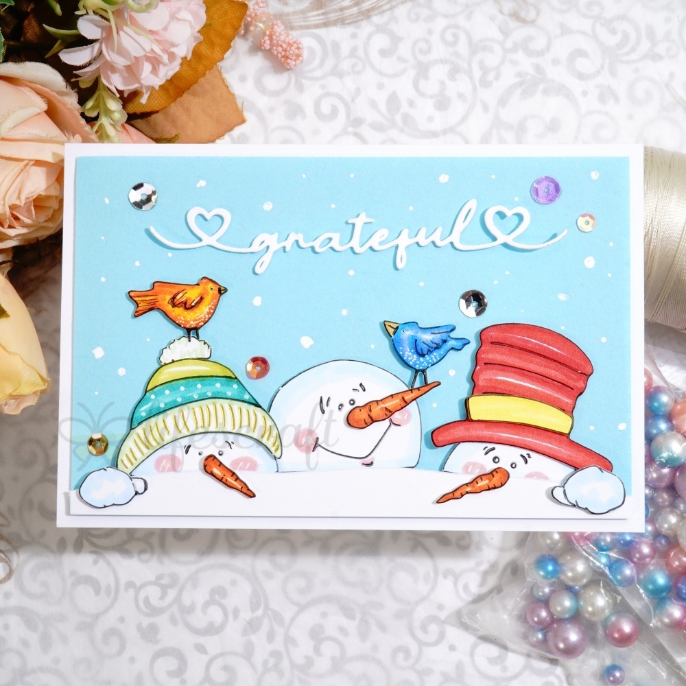 Lifescraft Three Cute Big Head Snowmen Metal Cutting Dies