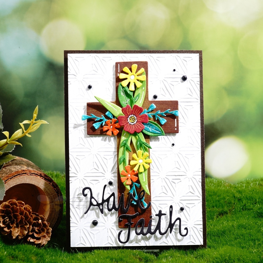 Lifescraft Multicolor Floral Cross Metal Cutting Dies