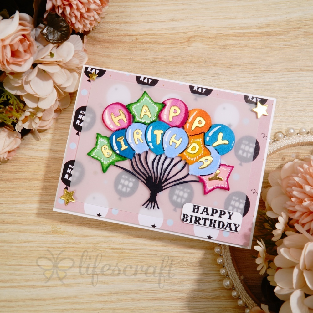 Lifescraft Happy Birthday Balloons Metal Cutting Dies