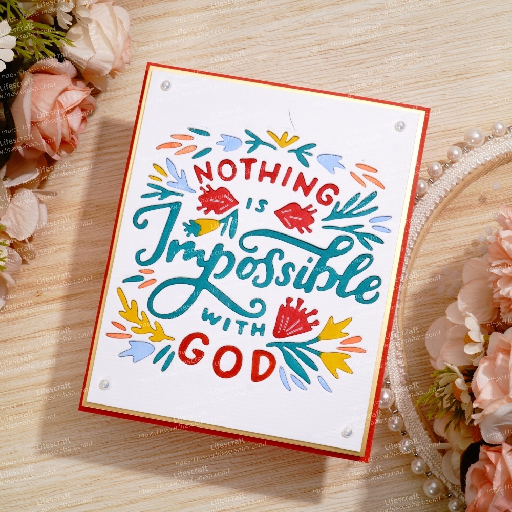 Lifescraft Nothing is Impossible with God Word Metal Cutting Dies