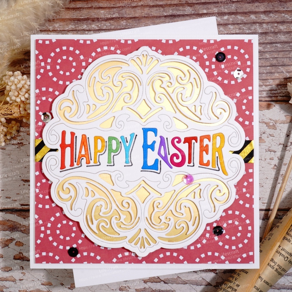 Lifescraft Hollow Happy Easter Border Metal Cutting Dies