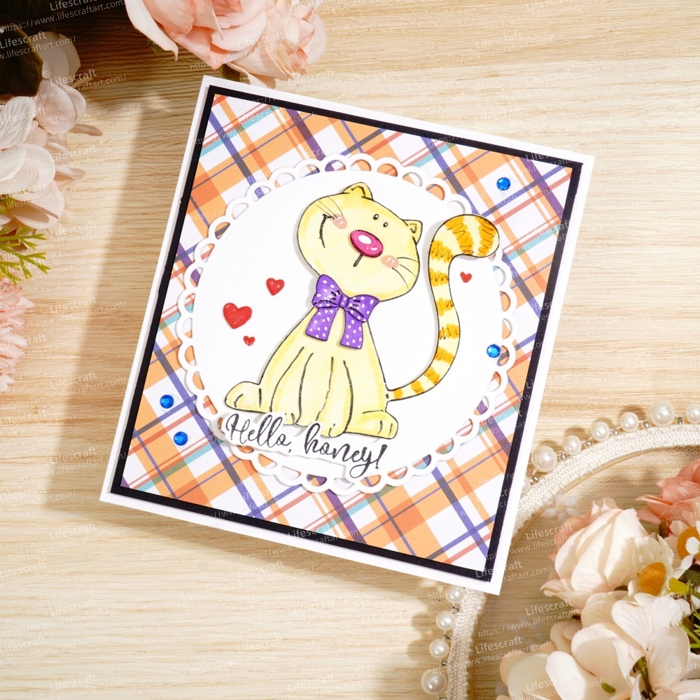 Lifescraft A Cute Cat Wear A Bow Metal Cutting Dies