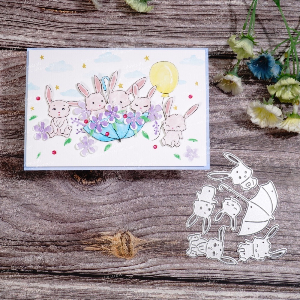 Lifescraft Rabbits and Umbrella Metal Cutting Dies
