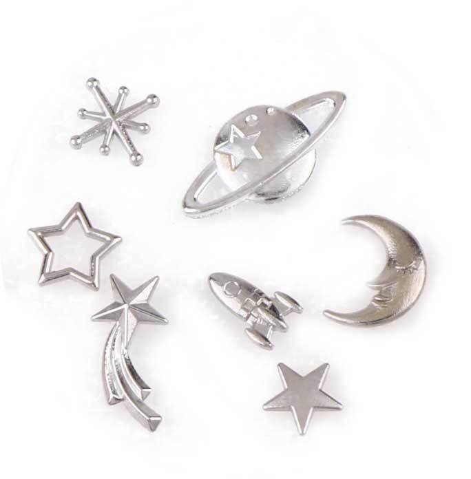 (3 Types) Diy Metal Material Package Universe Stars And Moon Accessories - Inlovearts