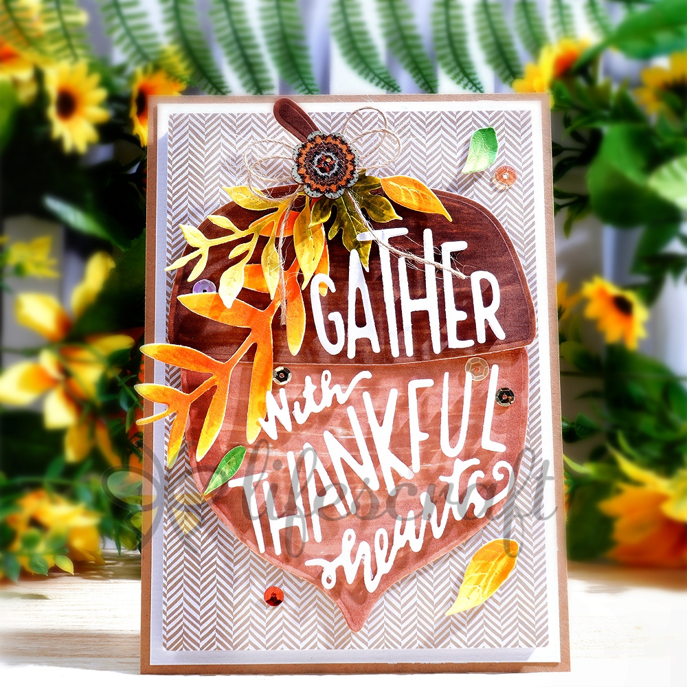 Lifescraft 'GATHER with THANKFUL hearts' Word in the Nut Metal Cutting Dies