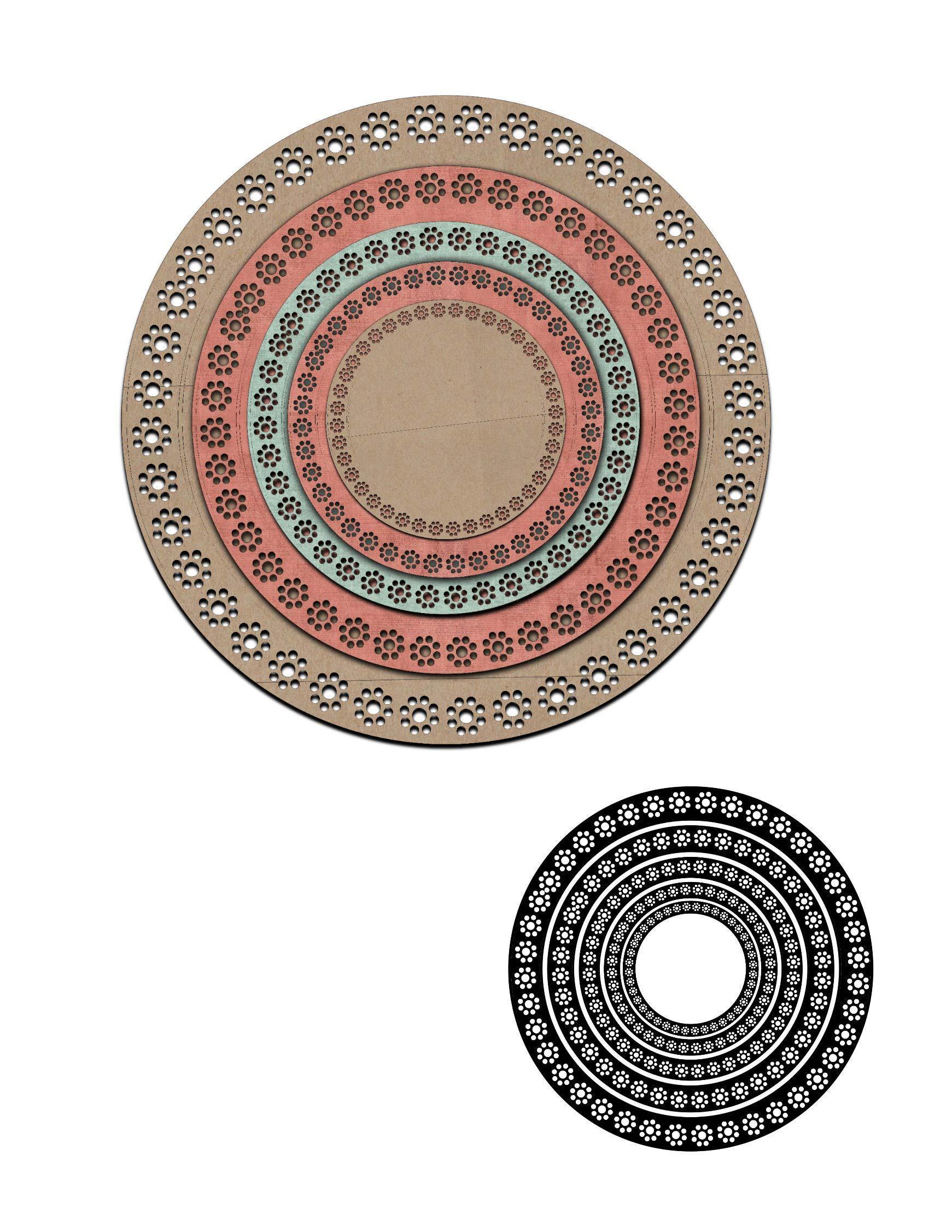 Stackable Circle Hollow Daisy Frame Dies - Inlovearts