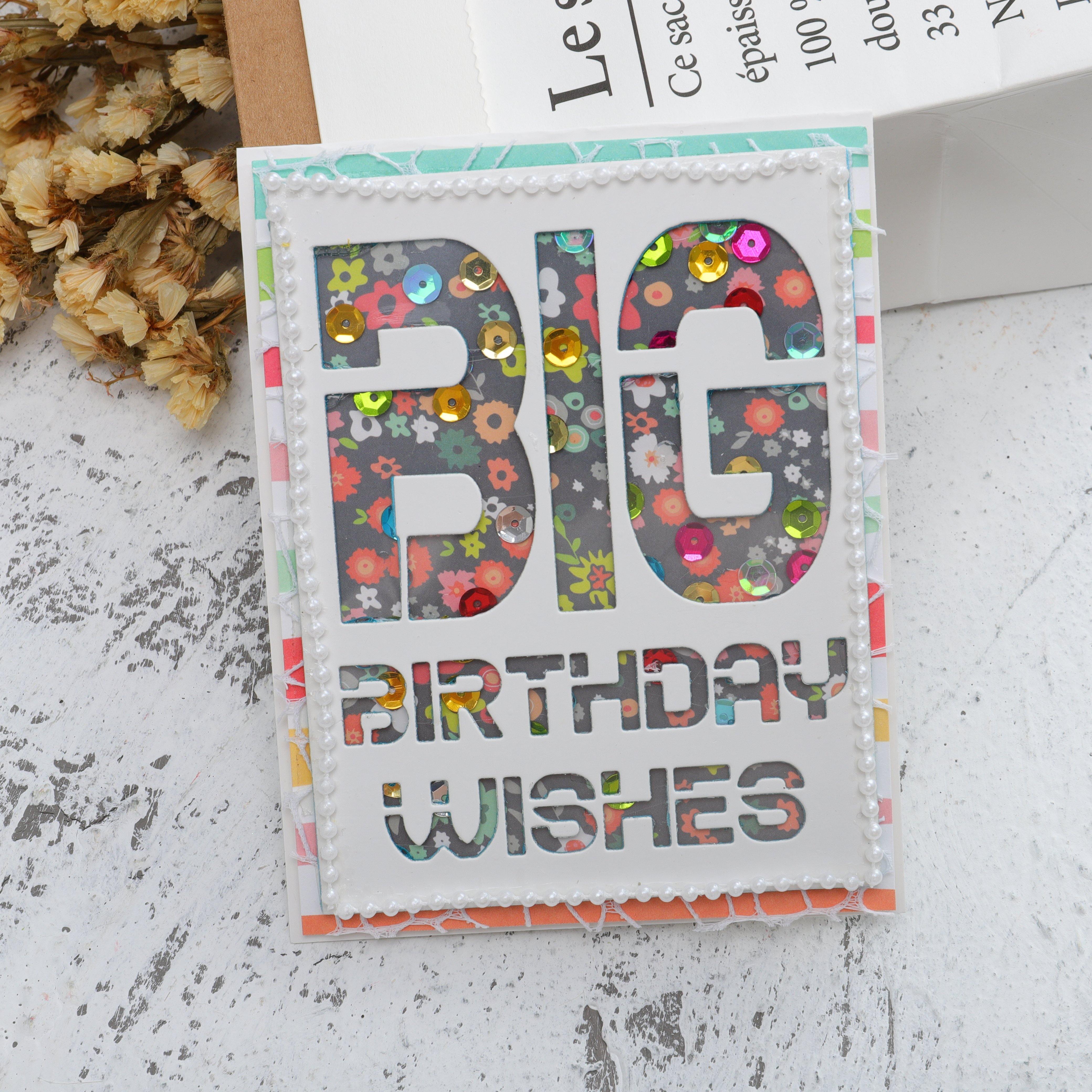 Big Birthday Wish Border Dies - Inlovearts