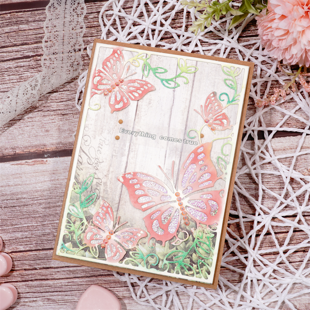 Lifescraft Leaves and Butterflies Background Board Cutting Dies