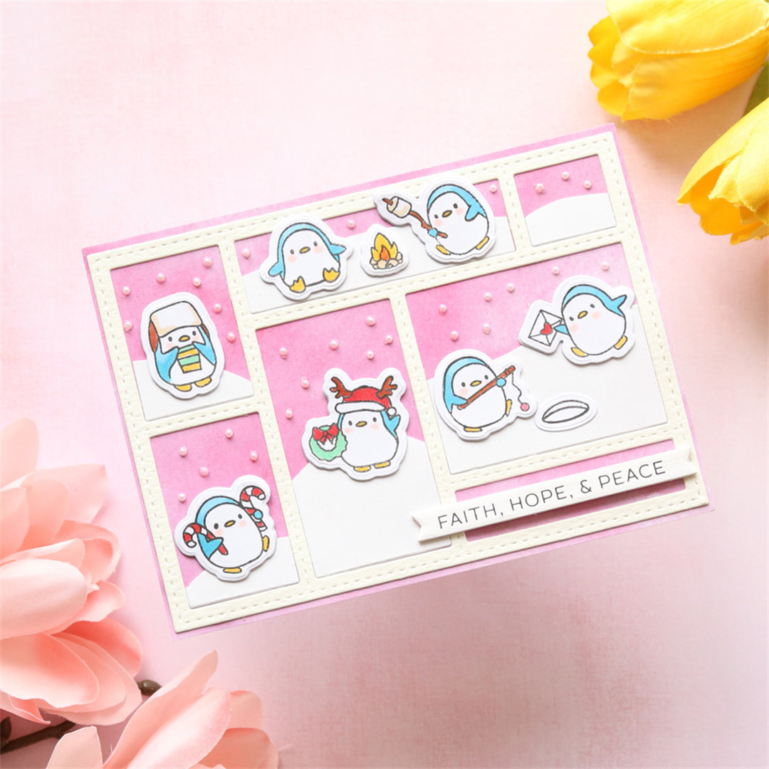 Lifescraft Separated Rectangular Grid Backgound Board Metal Cutting Dies