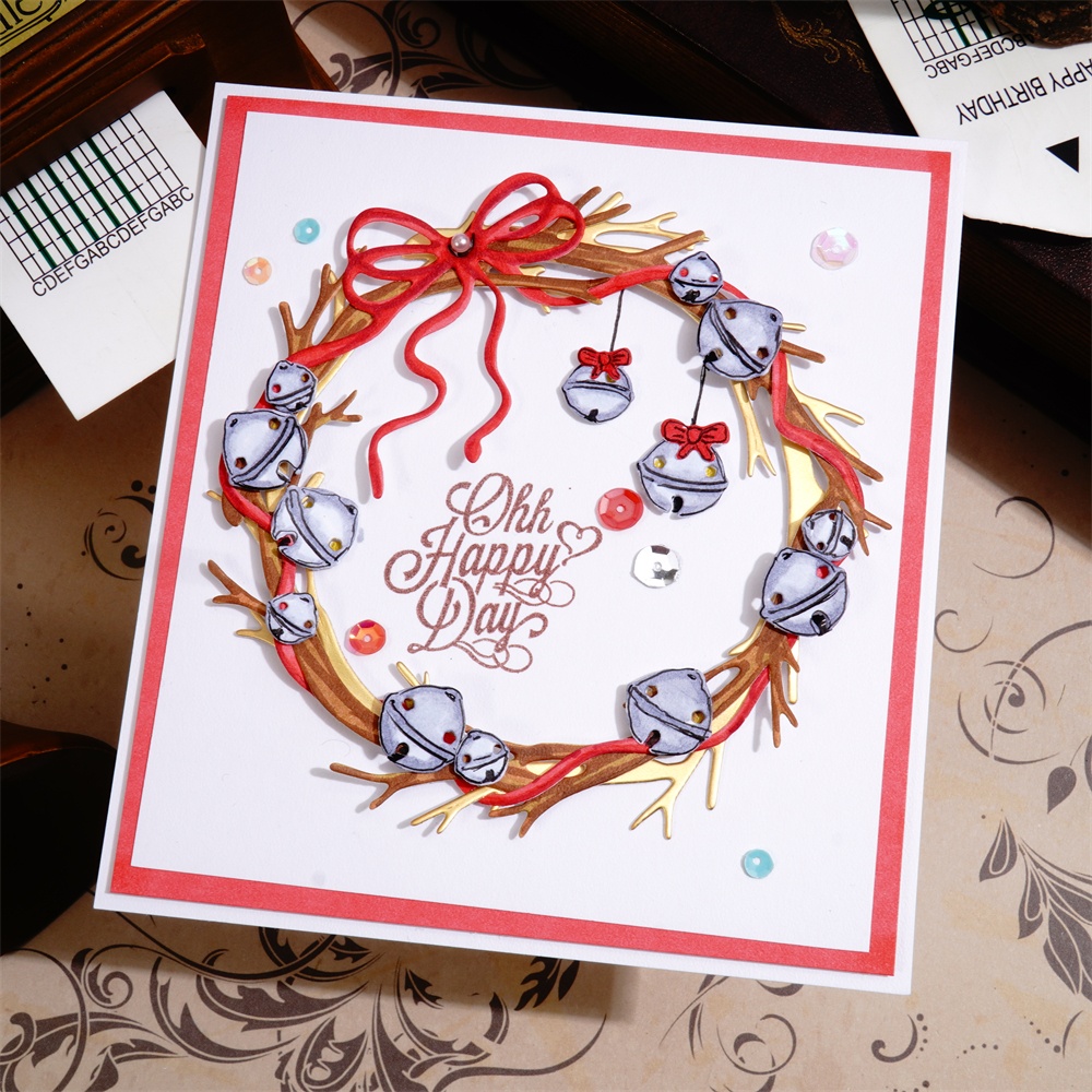 Lifescraft Christmas Bell Round Frame Metal Cutting Dies