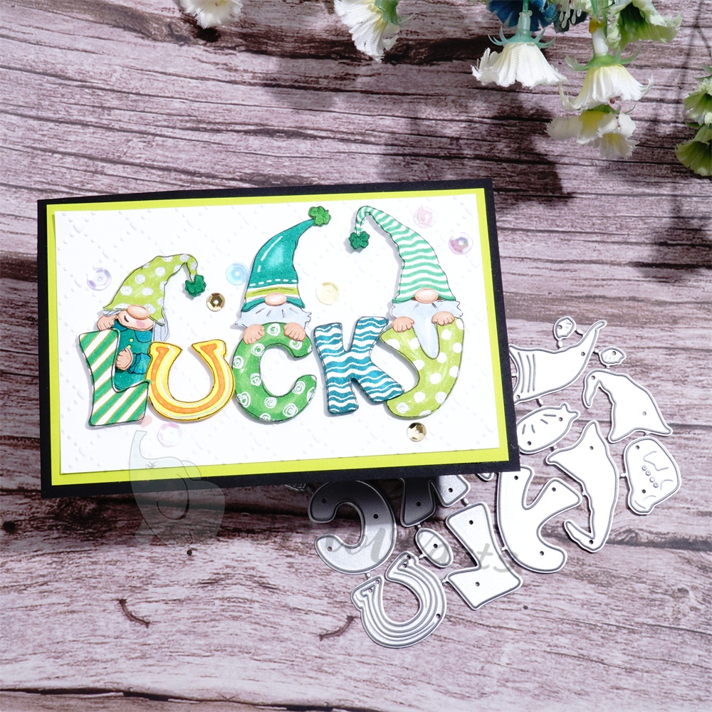 Lifescraft Gnome with "Lucky" Word Metal Cutting Dies