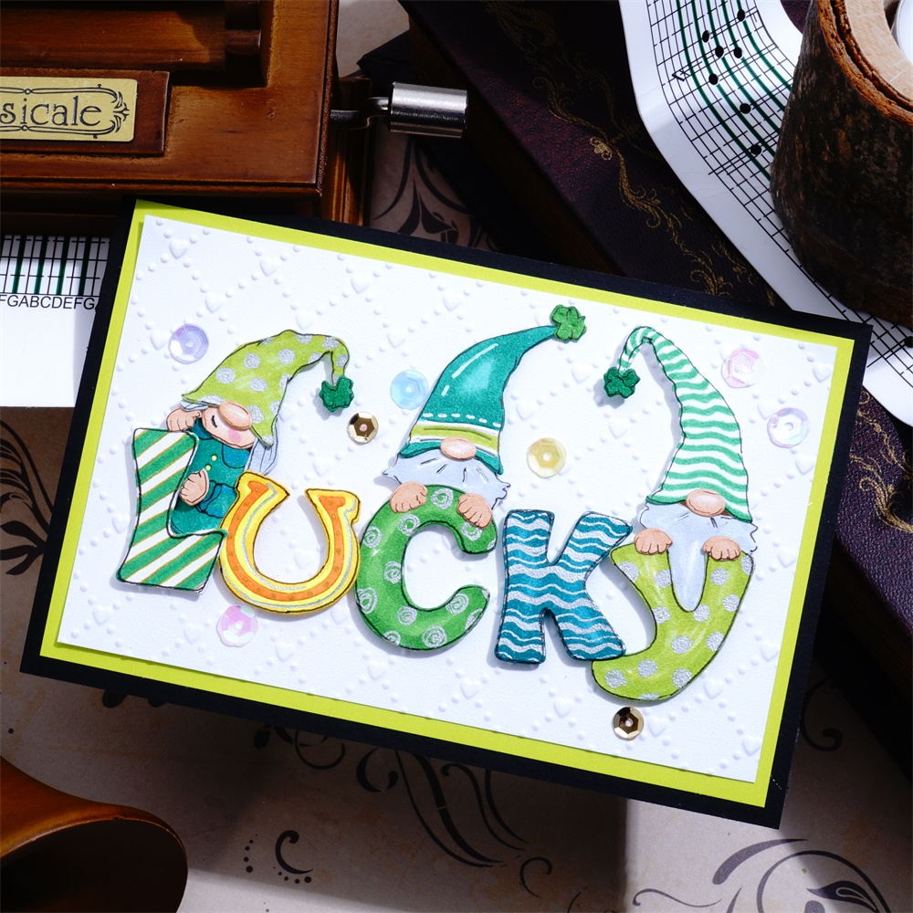 Lifescraft Gnome with "Lucky" Word Metal Cutting Dies