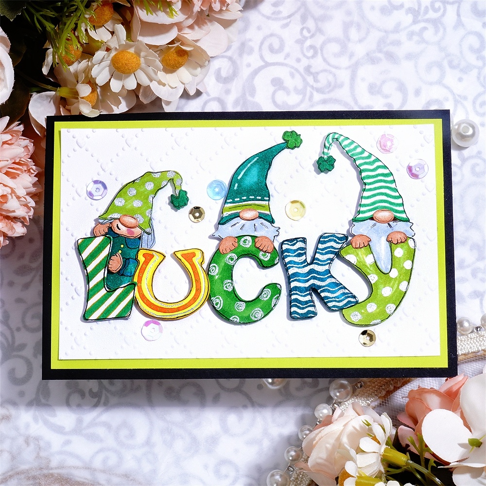 Lifescraft Gnome with "Lucky" Word Metal Cutting Dies