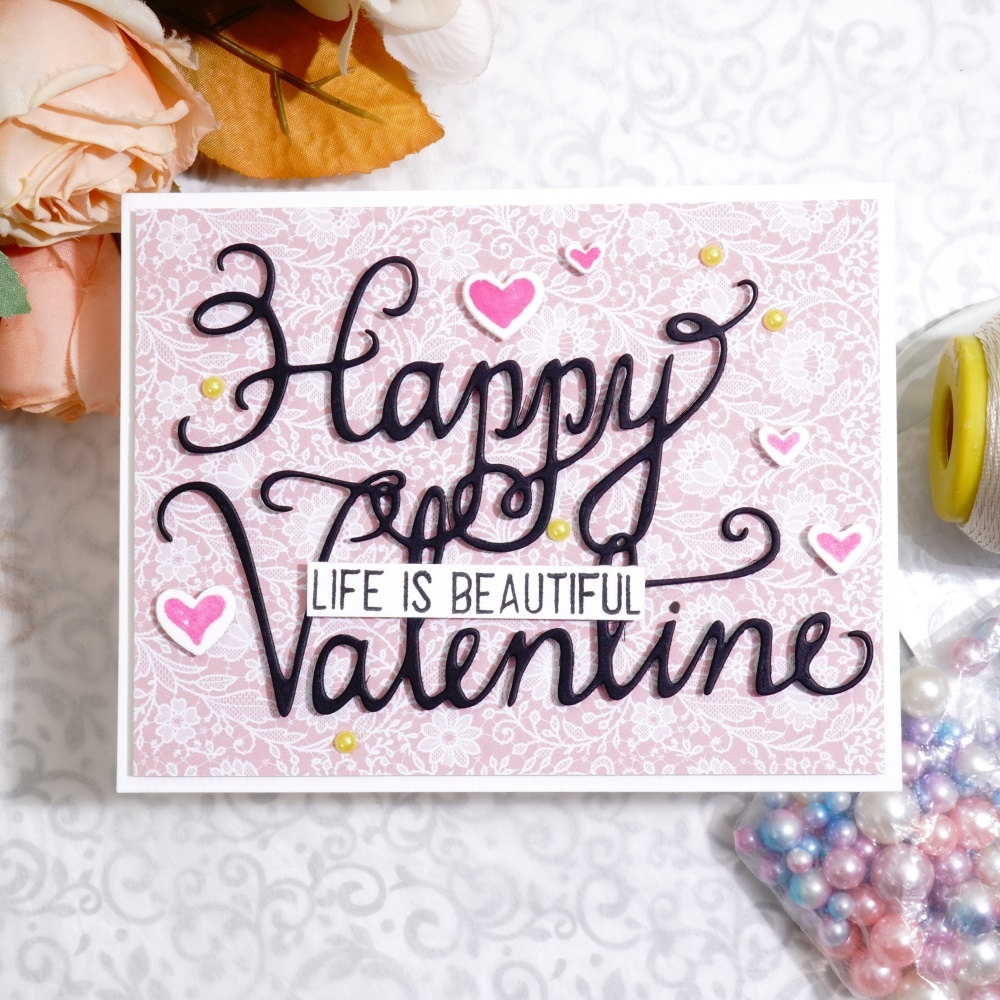 Lifescraft Happy Valentine Word Metal Cutting Dies
