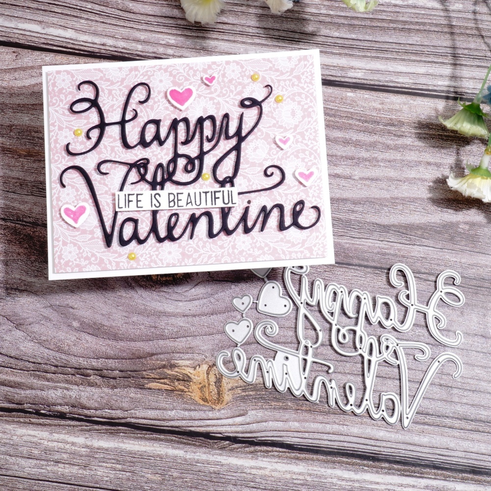 Lifescraft Happy Valentine Word Metal Cutting Dies