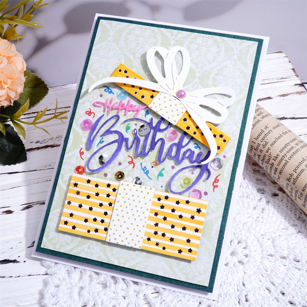 Lifescraft Happy Birthday Gift Box Metal Cutting Dies