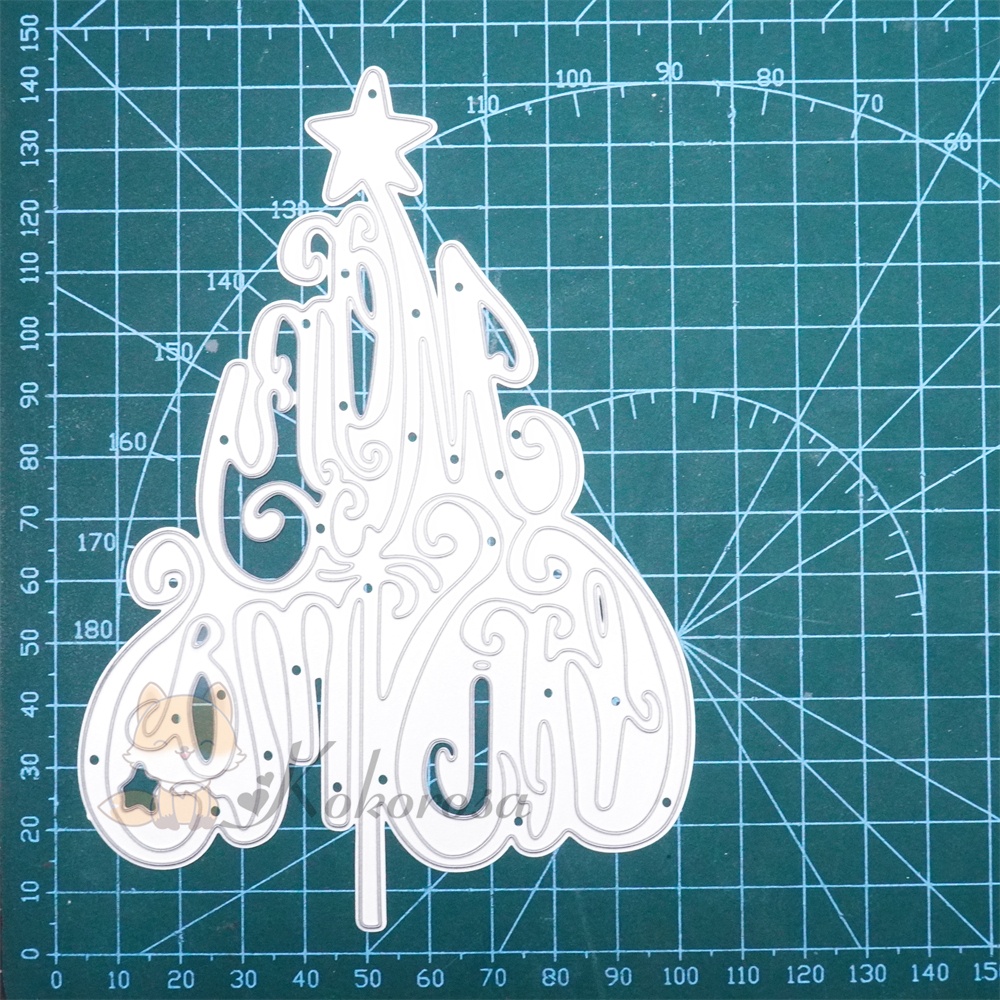 Lifescraft Merry Christmas Word Tree Metal Cutting Dies