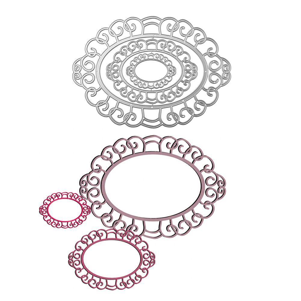 Large Size Oval Lace Frame Cutting Dies - Inlovearts