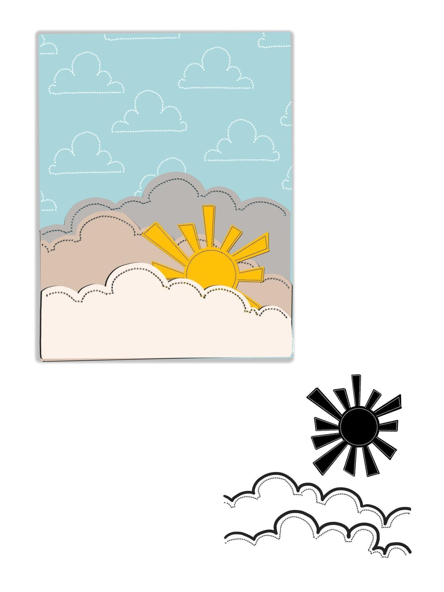 Sun and Clouds Decoration Dies - Inlovearts