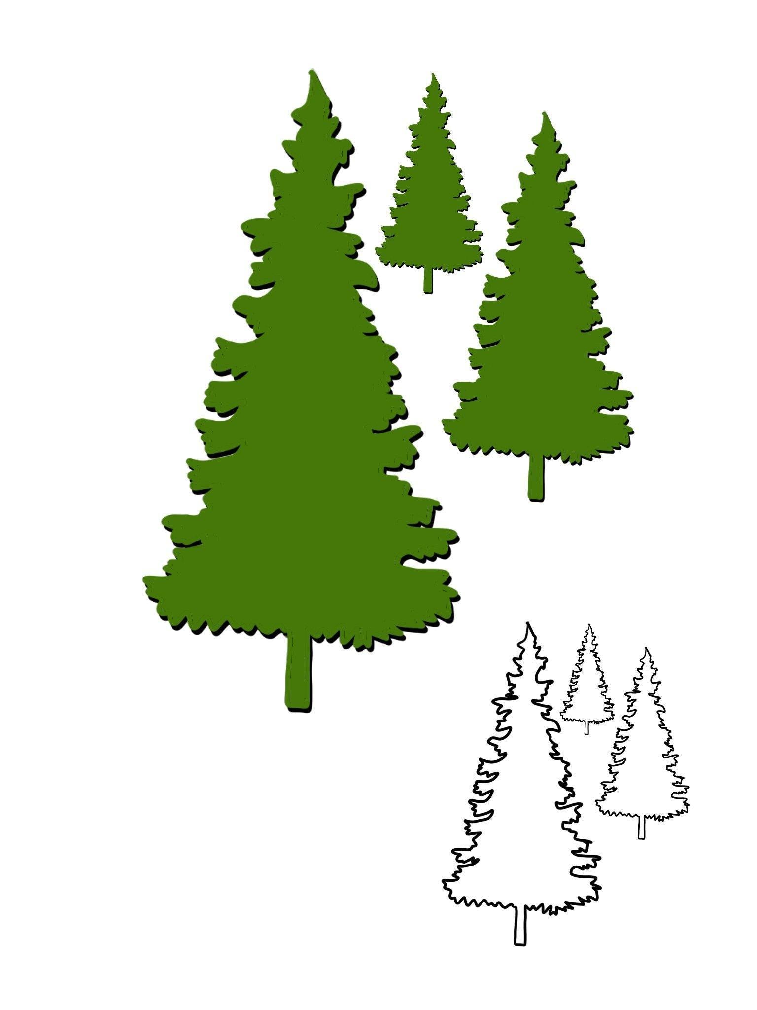 Pine Tree Dies Set - Inlovearts