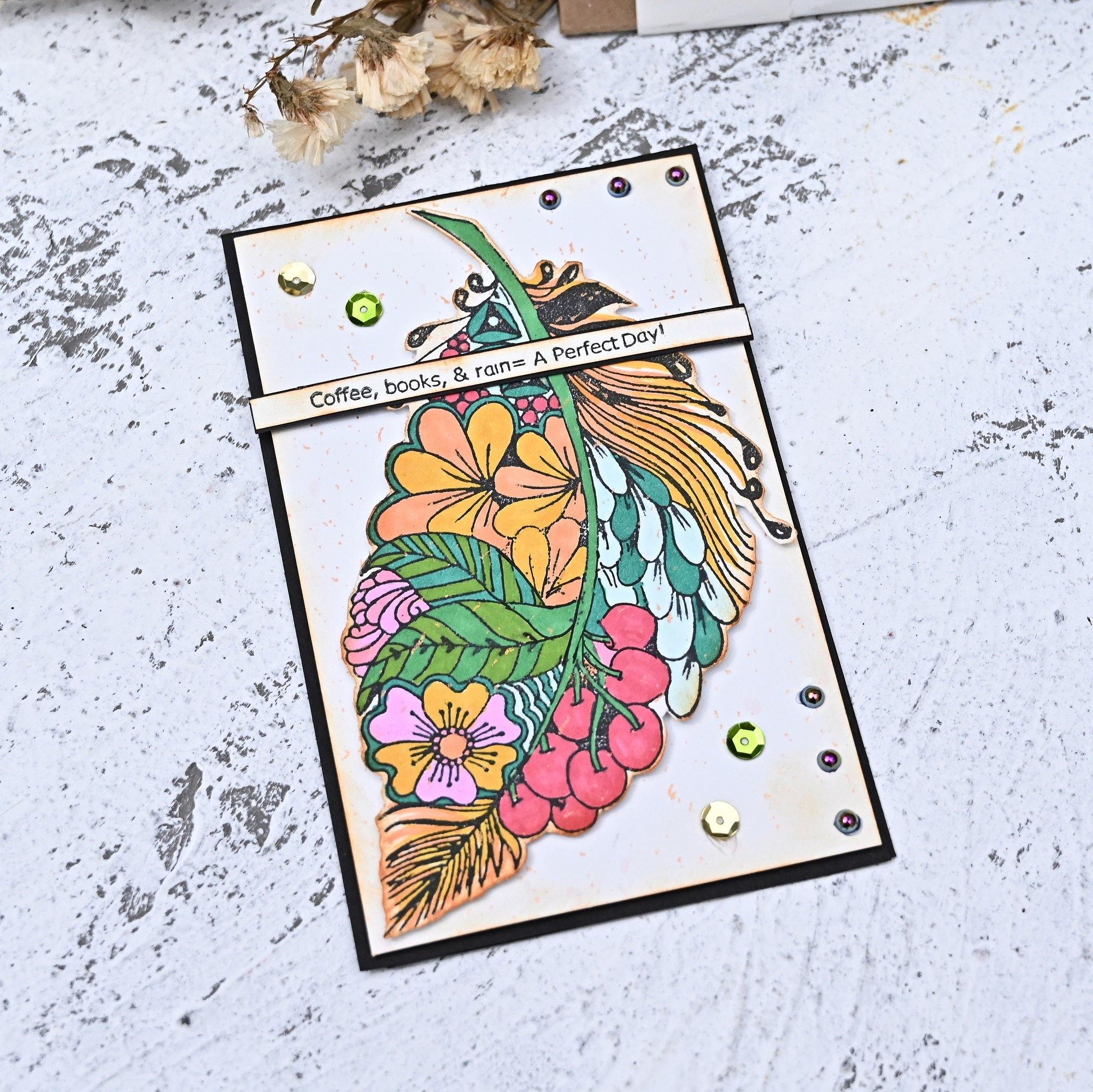 Floral Feather Stamps - Inlovearts