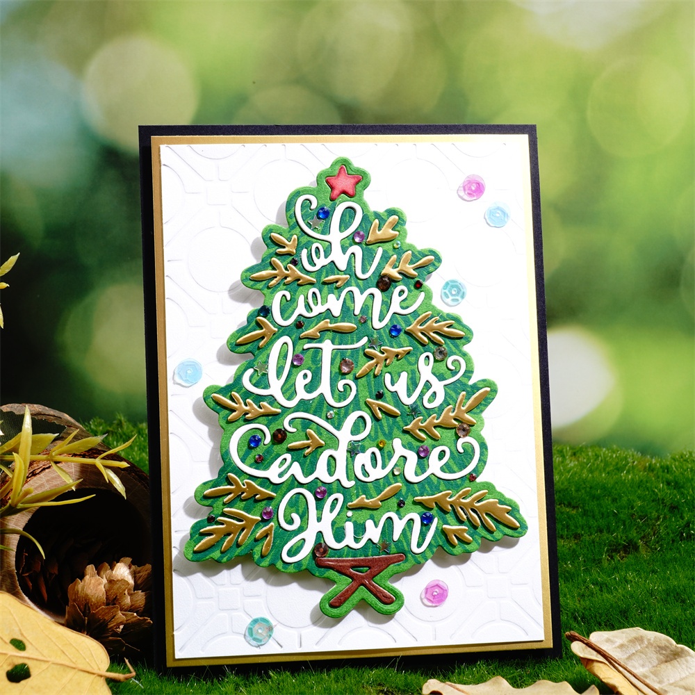 Lifescraft Christmas Tree with Word Metal Cutting Dies