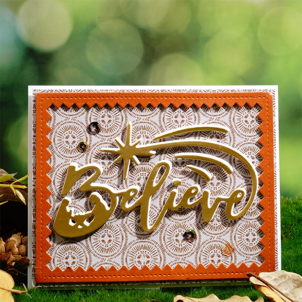 Lifescraft Believe Word with Shining Star Metal Cutting Dies