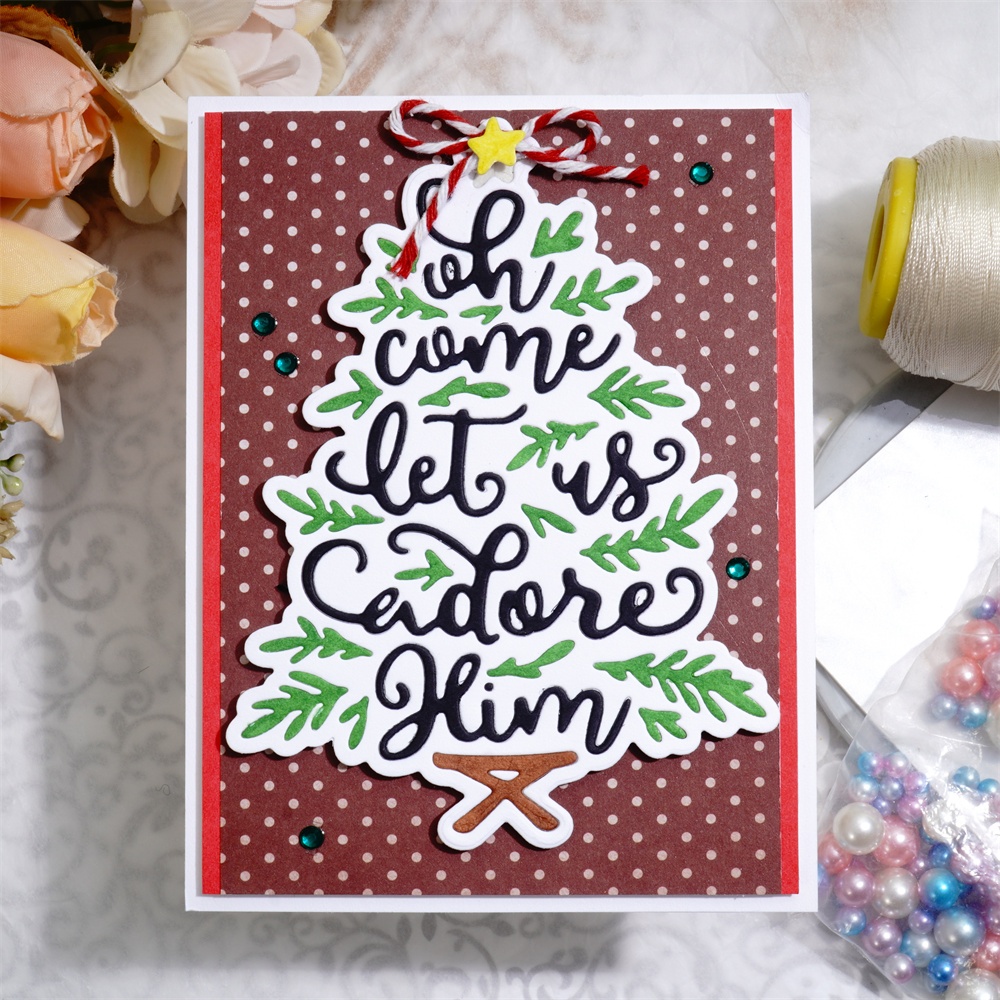 Lifescraft Christmas Tree with Word Metal Cutting Dies