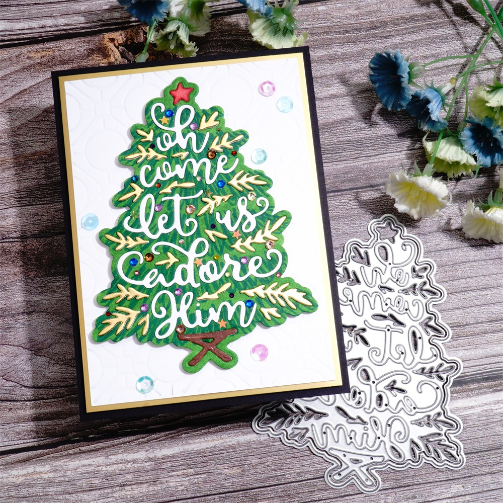 Lifescraft Christmas Tree with Word Metal Cutting Dies