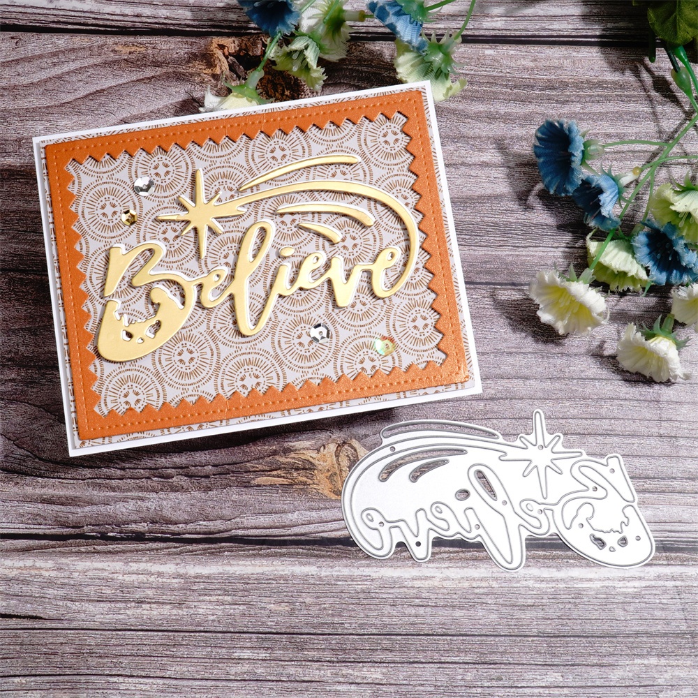 Lifescraft Believe Word with Shining Star Metal Cutting Dies