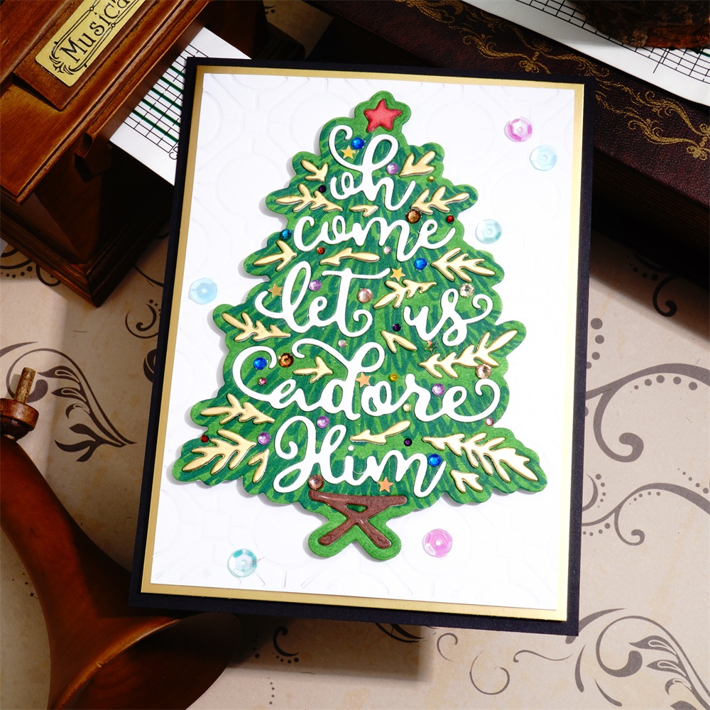 Lifescraft Christmas Tree with Word Metal Cutting Dies