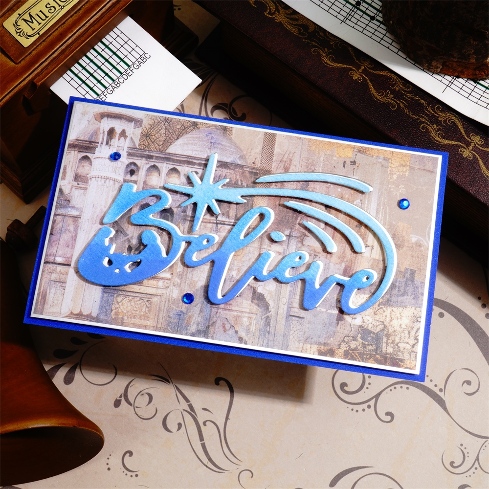 Lifescraft Believe Word with Shining Star Metal Cutting Dies