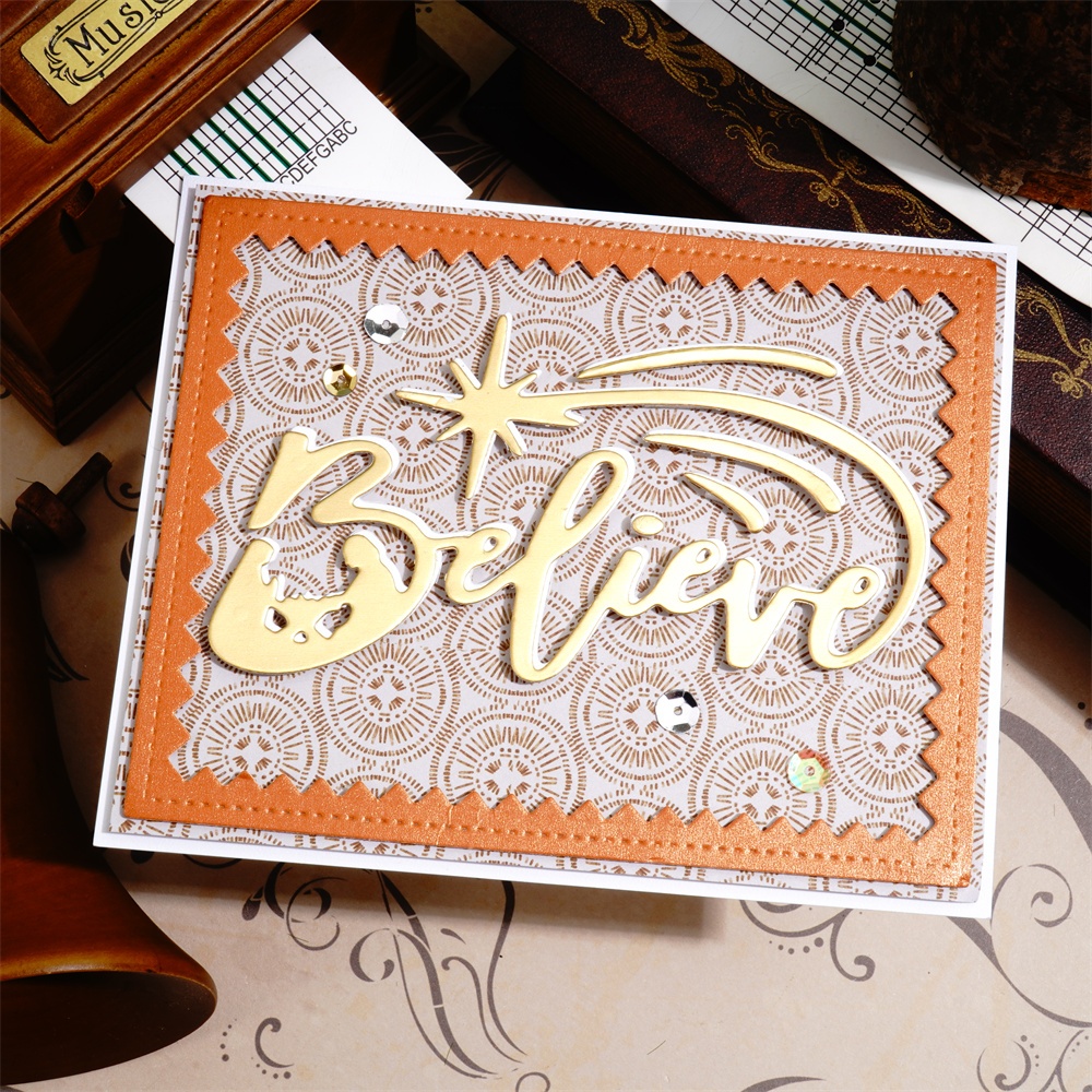 Lifescraft Believe Word with Shining Star Metal Cutting Dies