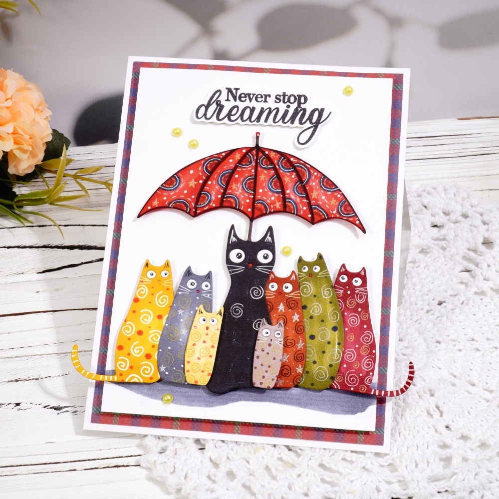 Lifescraft Cats under the Umbrella Metal Cutting Dies