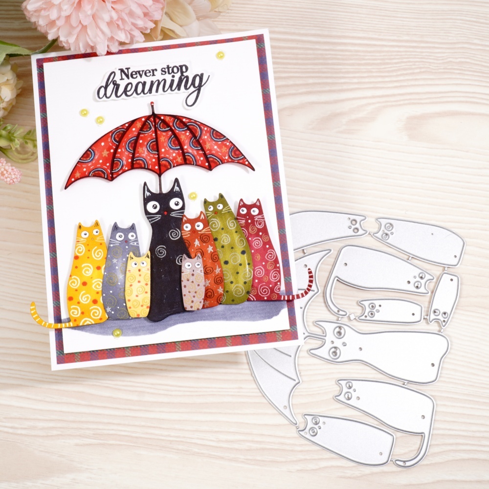 Lifescraft Cats under the Umbrella Metal Cutting Dies