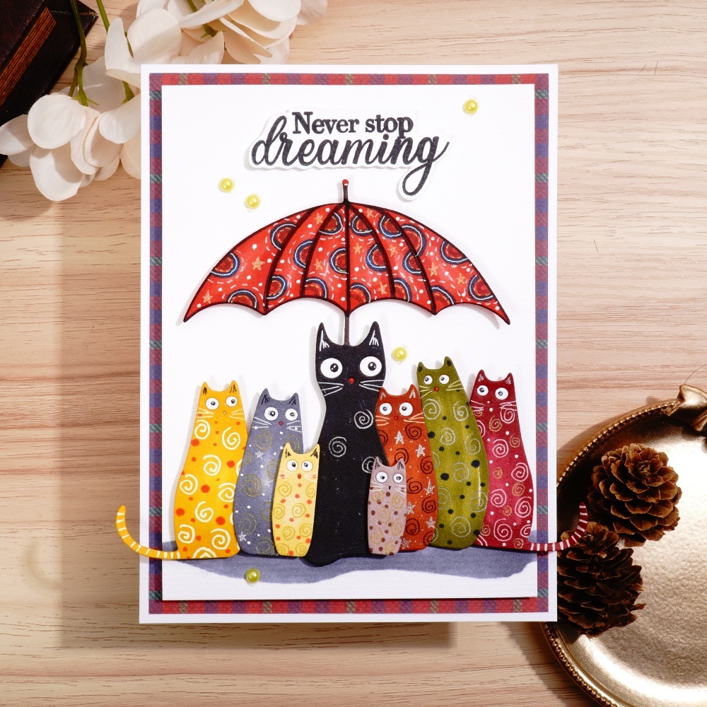Lifescraft Cats under the Umbrella Metal Cutting Dies