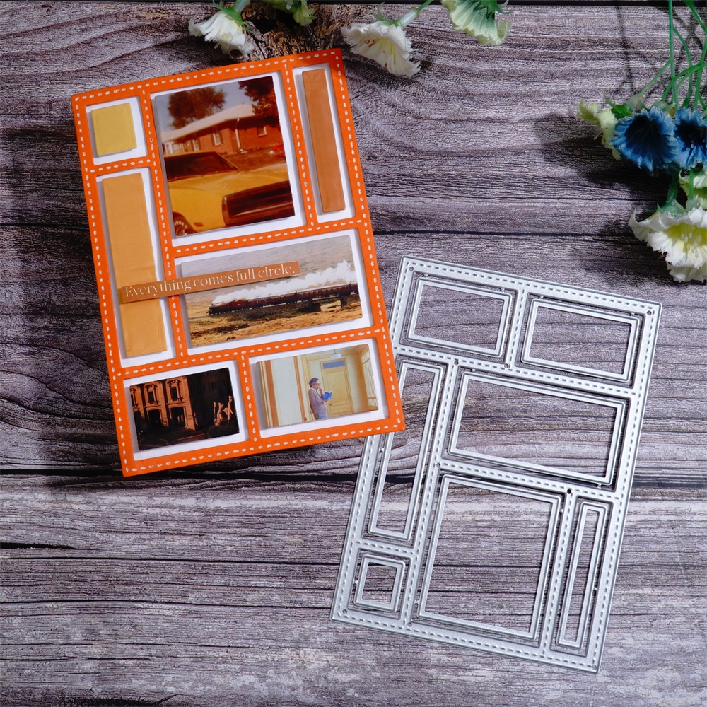 Lifescraft Separated Rectangular Grid Backgound Board Metal Cutting Dies